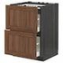 METOD / MAXIMERA Base cab f hob/2 fronts/2 drawers, black Enköping/brown walnut effect, 60x60 cm - IKEA