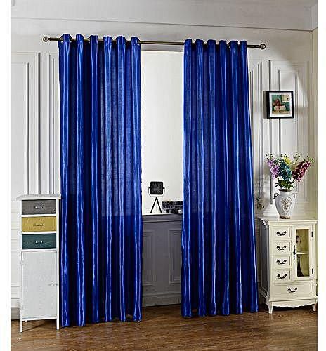 FSGS Sapphire Blue 100 X 250CM Pure Color Grommet Ring Top Blackout Window Curtain 70201
