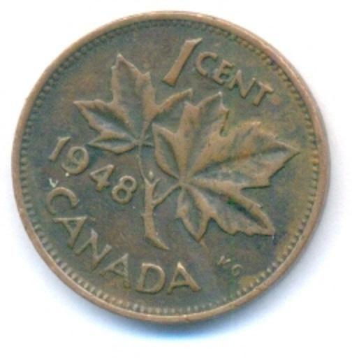 كندا - 1 سنت الملك جورج السادس 1948