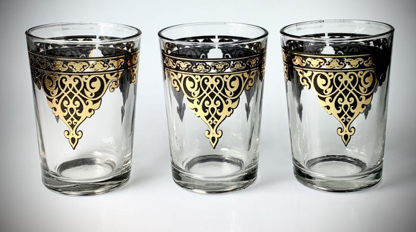Les montagnes  de Tangier - Moroccan Tea Glasses - Set of 6 - Gold
