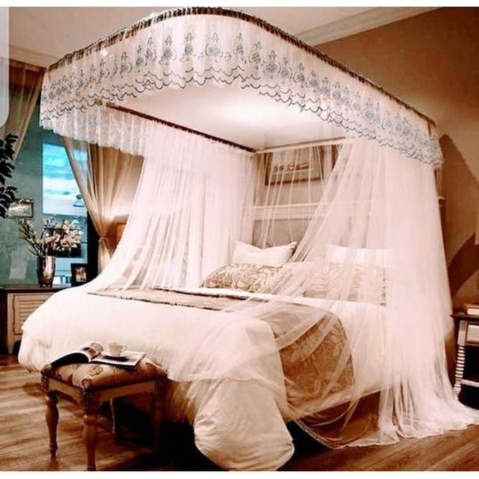 2 Stand Mosquito Net With Sliding Rails - White.