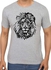Lion Design Round Neck T-Shirt Grey/Black