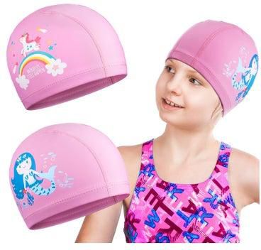 Kids Swimming Caps, Unicorn Swimming Hat for Girls, Kids Waterproof Bathing Swim Cap for Long and Short Hair, for Kids, Toddlers, Children, Boys