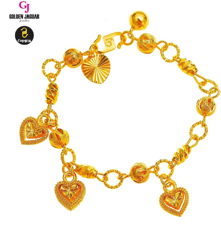 GJ Jewellery Emas Korea Bracelet - Hollow with Love 3D | Kids 9260414-1