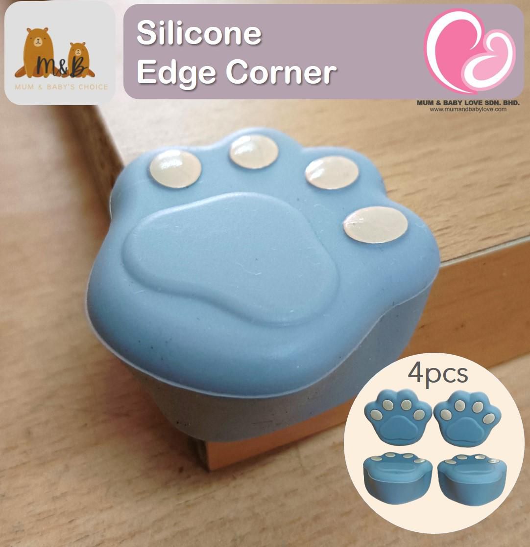 M&amp;B 4pcs Silicone Table Corner Protector, Edge Protector (Bear Paw)