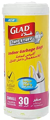 Glad Tuff Stuff Garbage Bag Small White Handle Bags Size 51 x 39.5cm 30pcs