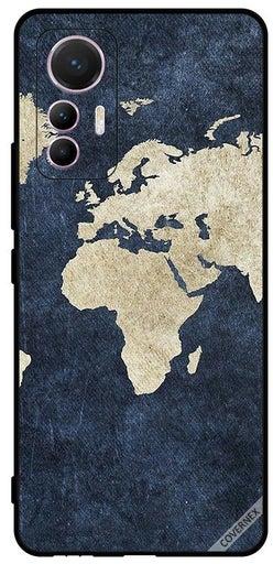 Protective Case Cover For Xiaomi 12 lite Map On Jeans Pattern
