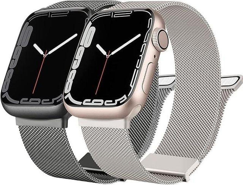 Compatible with Apple Watch Bands 49mm 45mm 44mm 42mm, Replacement Bands Compatible with iWatch Series 8 7 6 5 4 3 2 1 SE for Women Men (Starlight+Black)