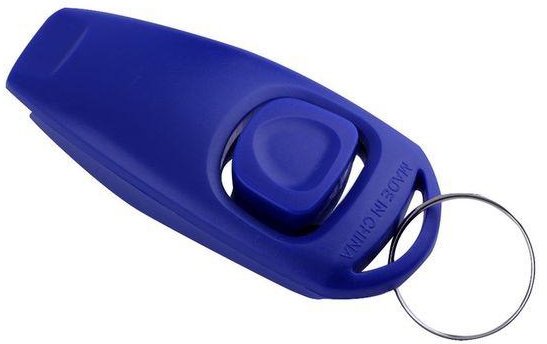 Kokobuy Dog Puppy Training Clicker Obedience Trainer Pet Click & Whistle Agility Keyring