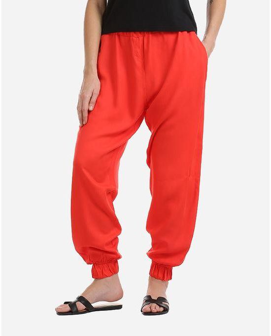 Z9 Fashion Plain Harem Pants - Coral Red