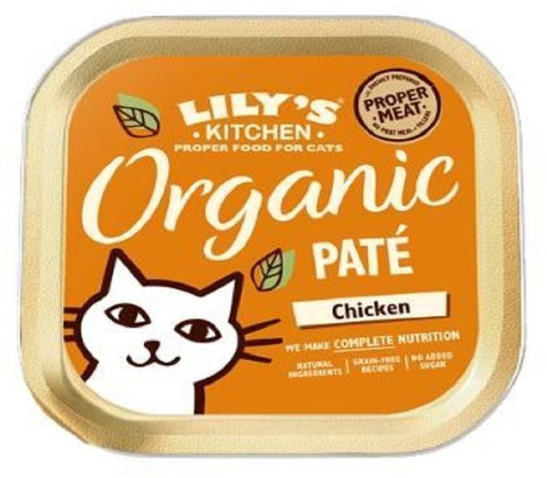 Lily's Kitchen Organic Chicken Pate Wet Cat Food - 85g - Pack of 12