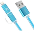 Hoco 1.2M Lightning 2 in 1  Micro Luminous USB Charging Cable for iPhone   Samsung Galaxy
