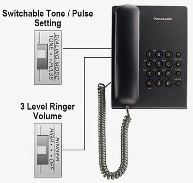 Panasonic Desk Phone Intercom KX-TS500FX - Black