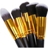 10pcs Best Quality Makeup Brush Set For Women-Black/Gold