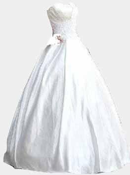 فستان زفاف طويل مرصع على الوسط مقاس وسط