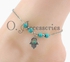 O Accessories Anklet Blue Turquoise _hand _ Silver Chain