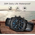 Men Solid Leather Wristwatch - Black & Blue
