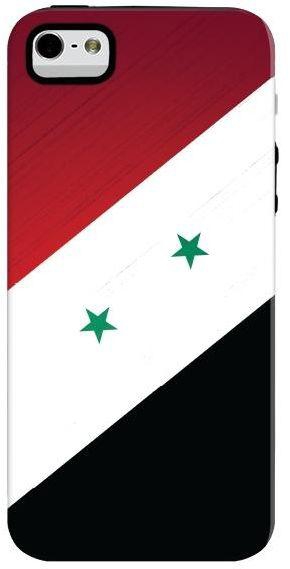 غطاء فاخر بطبقتين بتصميم متين مطفي اللمعان لهاتف ابل ايفون SE/5/5S من ستايليزد - علم سوريا