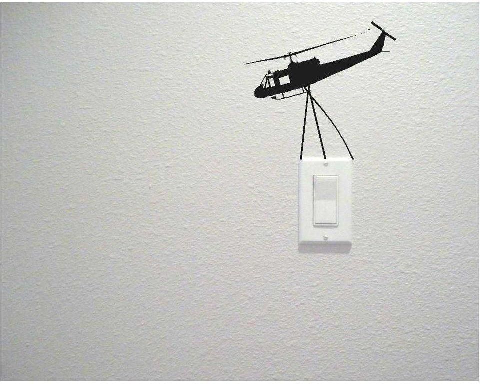 Helicoper Switch Wall Decal Sticker 10 x 10 cm