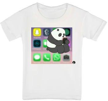 A Panda Printed T-Shirt White