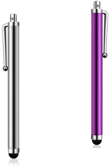 Capacitive Touch Screen Stylus Pen For All Smart Screens - 2 Pens (Silver/Purple)
