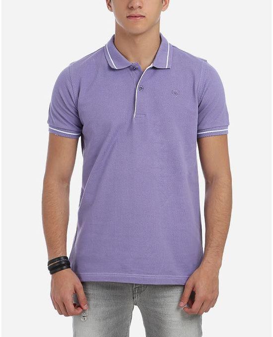 Stress Plain Polo Shirt - Purple