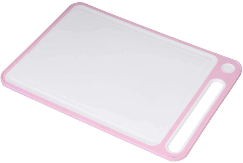 Get Rectangular plastic Cutting Board, 36×25 cm - White Pink with best offers | Raneen.com