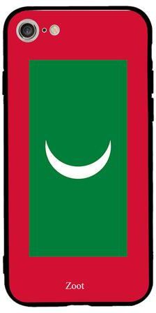 غطاء حماية لهاتف أبل آيفون 8 بلون علم جزر المالديف