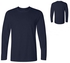 Ultra Cotton Long Sleeve Roundneck T-shirt, Navy Blue