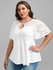 Plus Size Flutter Sleeves  Lace Panel Keyhole Tee - M | Us 10
