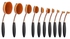Foundation Oval Makeup Concealer Powder Brush Set Rose Golden - 10PCS