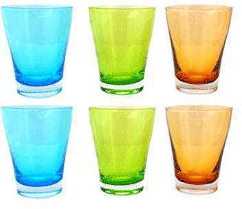 Set of 6 Colored Tumblers