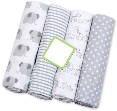 High Quality Baby Cotton Receiving Blankets- Set of 4