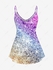 Plus Size Light Beam And Sparkling Sequin Printed Cold Shoulder T-Shirt - 2x | Us 18-20