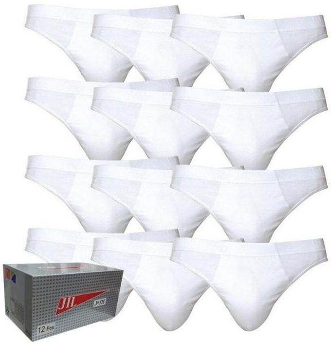Jil De France Bundle Of 12Pcs Cotton Men's Briefs - White
