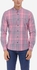 Ravin Elbow Patch Checkered Shirt -Pink