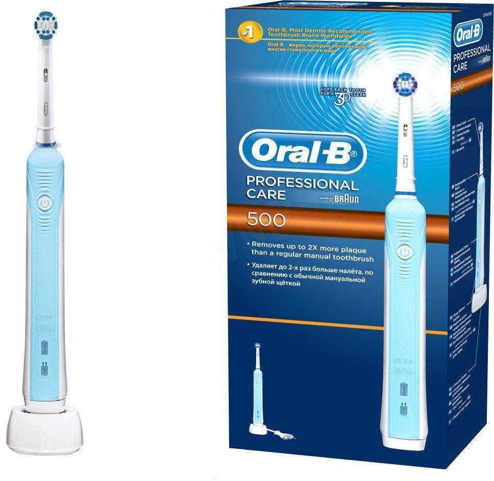 Braun Oral-B Professional Care 500 Electric Rechargeable Toothbrush with Precision Clean Brush Head for A 3D Clean - D16.513U