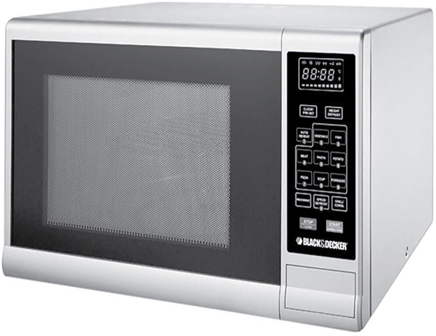 Black & Decker Microwave With Grill , 30 Liters, 900 Watt, Silver