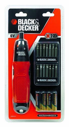 Black & Decker A7073 Cordless Screwdriver 19 Pieces , Battery Powered