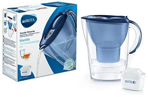 BRITA Marella Fridge water filter jug for reduction of chlorine, limescale and impuities, Blue, 2.4L