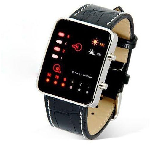 Duoya Digital Red LED Sport Wrist Watch Binary Wristwatch PU Leather Women Mens