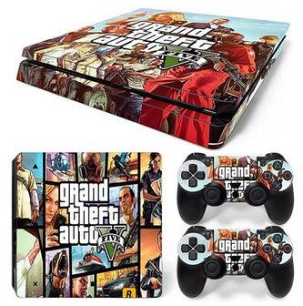 Console And Controller Sticker Set For PlayStation 4 Slim Grand Theft Auto