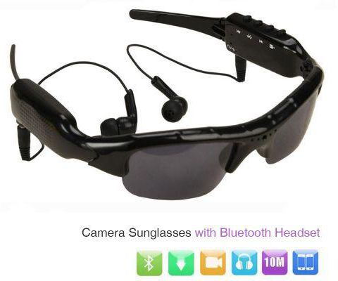 Generic 1080P Bluetooth connection phone Eyewear Sunglasses Camera Music Video Recorder DVR DV MP3 Camcorder Music glasses with earphone JUN(With Bluetooth)( 8GB)