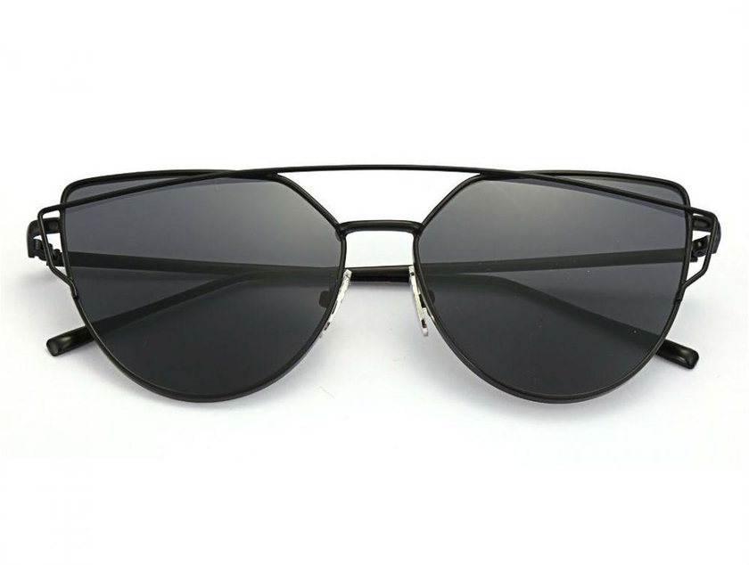 Unisex Men Women Retro Mirror Sun Glasses Sunglasses Eyewear Black Frame Black Lens