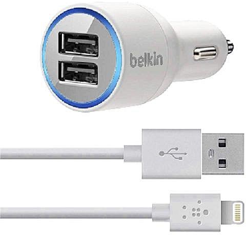 Belkin 2-Port Dual Car Charger - White