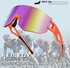 FEISEDY Sports Cycling Glasses Men Fashion Mirrored Bicycle Sunglasses One Piece Rimless Lens B2867