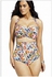 Mfed Cheery Print Ruched Top High Waist Plus Size Swimsuit