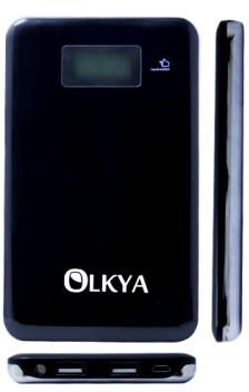 Olkya PT-9000 Power Bank with Li-Polymer Battery (Black), 9000mAh Capacity