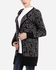 Bella Donna Knit Jacket With Grey Intarsia-Black