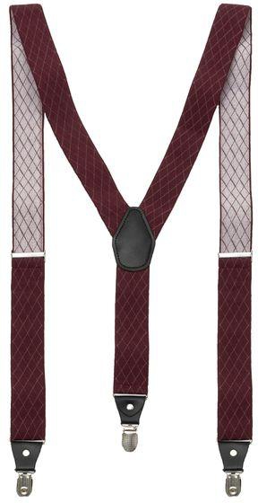 Bravura Jacquard Classic Men's Suspenders -Dark Red